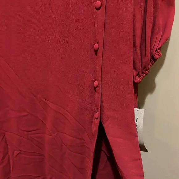 Red reformation midi dress with sleeves - Picture 4 of 4